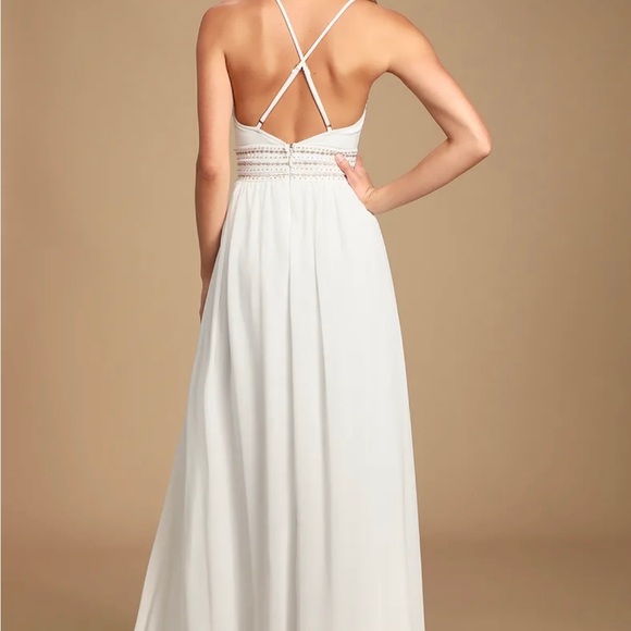 Lulus Meet Me in Madrid White Beaded Maxi Dress, S, NWT (no longer on site!) - Picture 6 of 8
